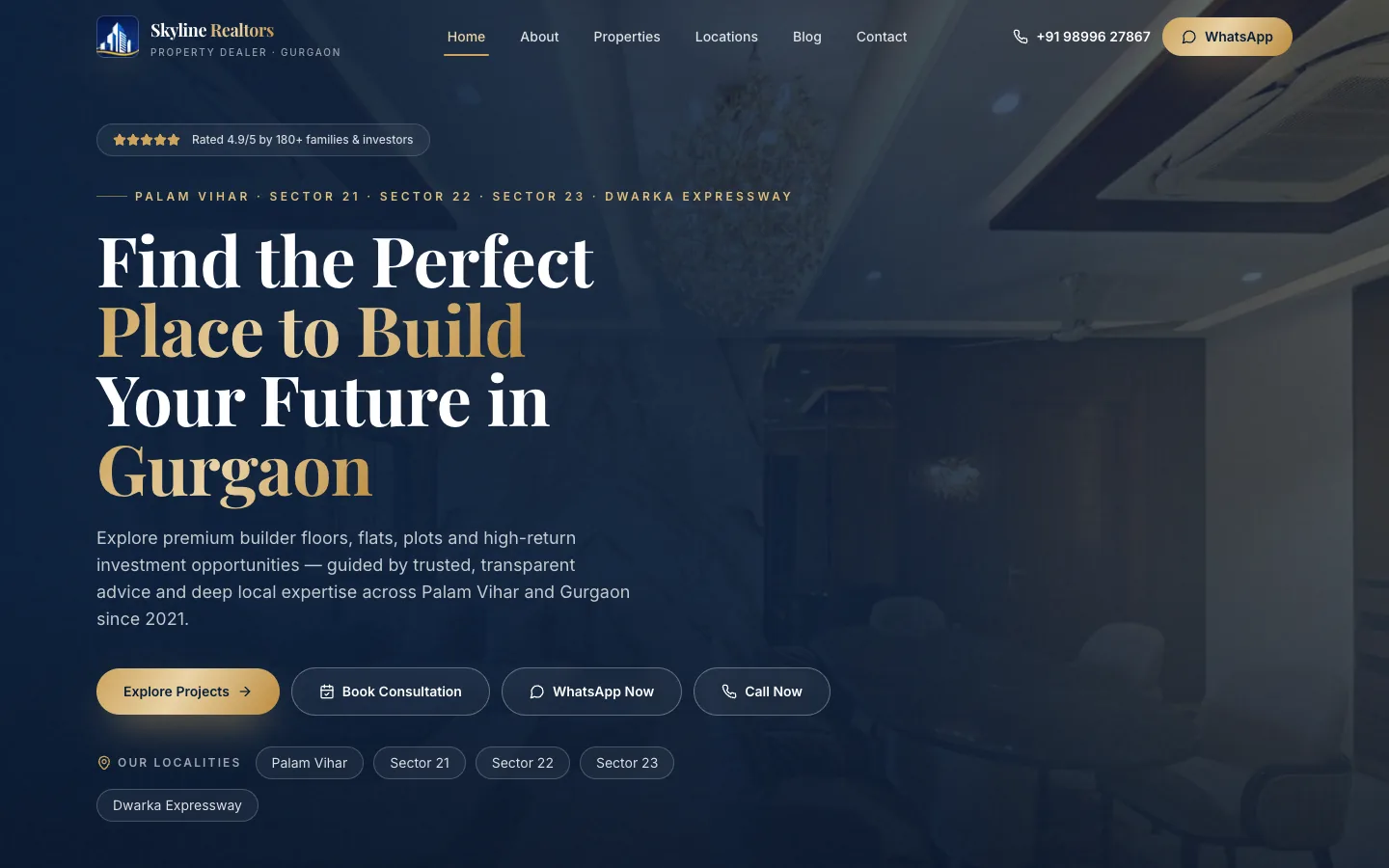 Skyline Realtors website homepage designed by Pixel Pulse Marketing